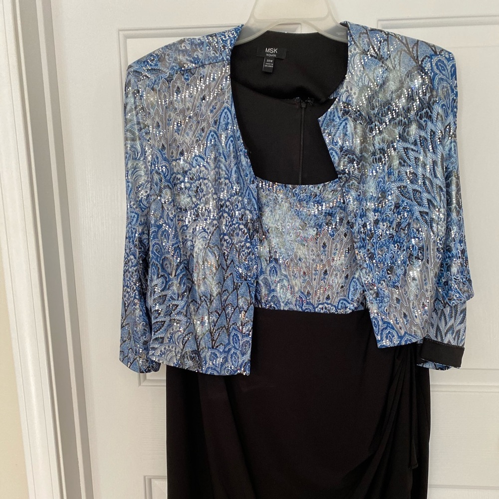 Beautiful black and blue dress with silver shimmer